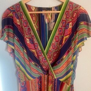 Polo Ralph Lauren Silk Serape Print Dress NWT $398 Size 12 Southwest